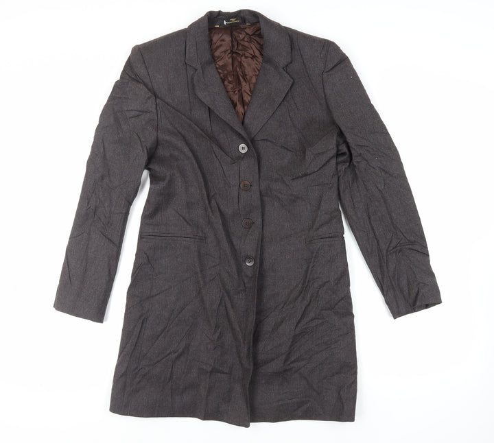 Marks and Spencer Womens Grey Overcoat Coat Size 10 Button