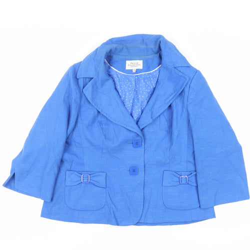 Debenhams Womens Blue Jacket Blazer Size 18 Button