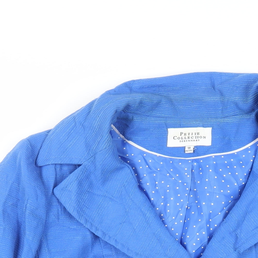 Debenhams Womens Blue Jacket Blazer Size 18 Button