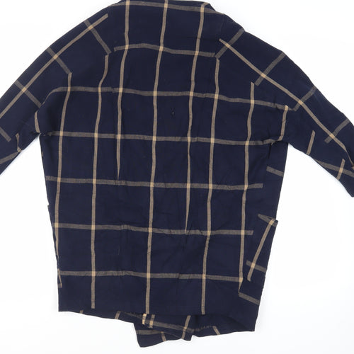 River Island Womens Blue Check Overcoat Coat Size 8 - Open