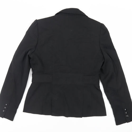 Yen London Womens Black Striped Jacket Blazer Size 12 Button