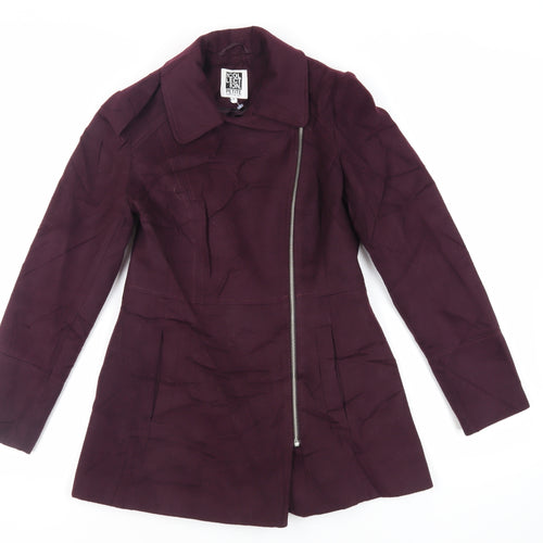 Debenhams Womens Purple Overcoat Coat Size 8 Zip