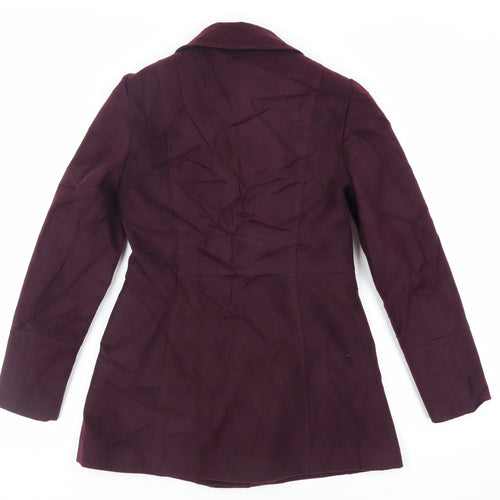 Debenhams Womens Purple Overcoat Coat Size 8 Zip