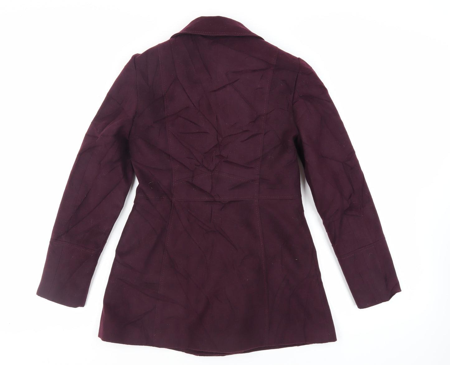 Debenhams Womens Purple Overcoat Coat Size 8 Zip