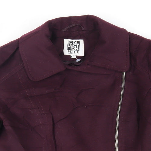 Debenhams Womens Purple Overcoat Coat Size 8 Zip