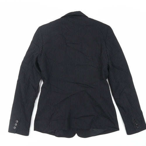 Mexx Womens Black Striped Jacket Blazer Size 10 Button