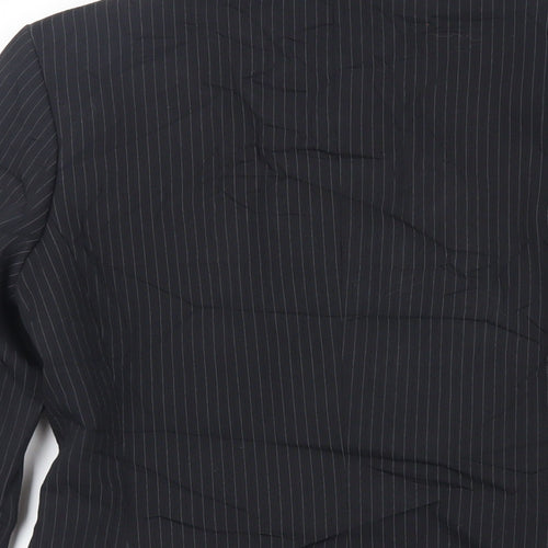 Mexx Womens Black Striped Jacket Blazer Size 10 Button