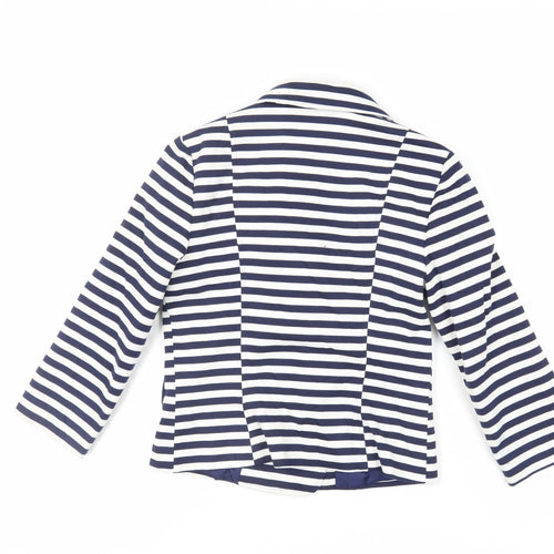 Red Herring Womens Blue Striped Jacket Blazer Size 8 Button