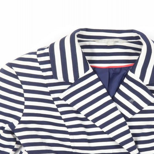 Red Herring Womens Blue Striped Jacket Blazer Size 8 Button