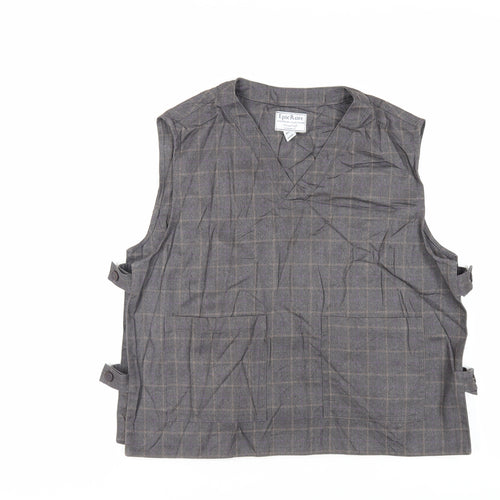 Epic Rare Womens Grey Check Jacket Waistcoat Size S Button - Pockets