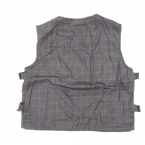 Epic Rare Womens Grey Check Jacket Waistcoat Size S Button - Pockets