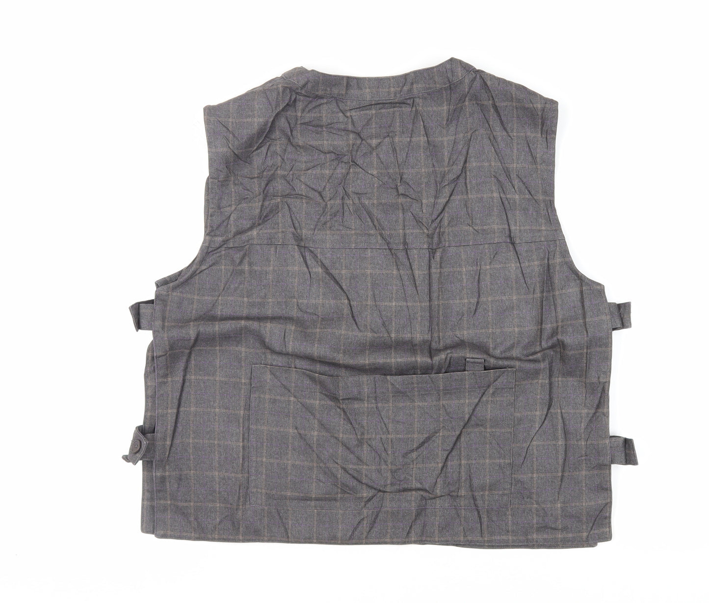 Epic Rare Womens Grey Check Jacket Waistcoat Size S Button - Pockets