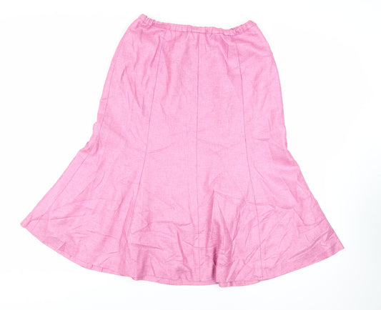 Viyella Womens Pink Polyester Cargo Skirt Size 12 Zip - Elasticated Waist