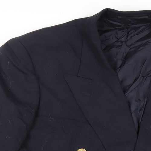 St Michael Mens Blue Wool Jacket Blazer Size 42 Regular