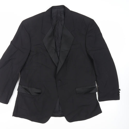 Varteks Mens Black Polyester Tuxedo Suit Jacket Size 40 Regular