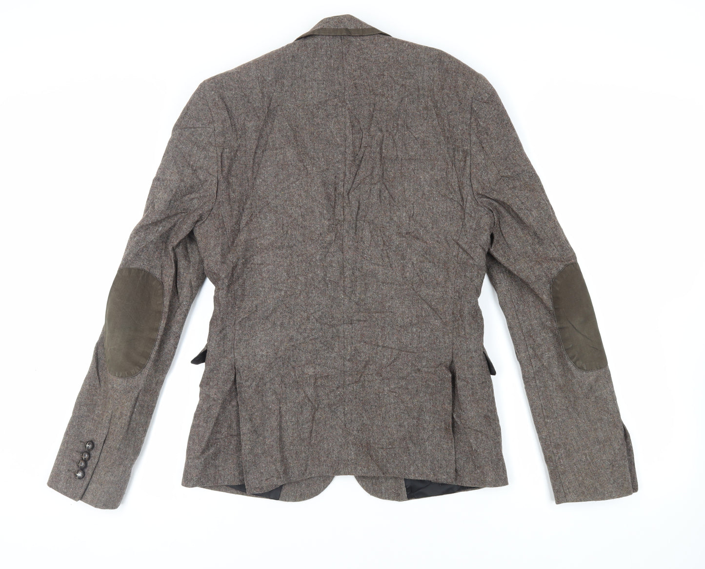 Burton Mens Brown Jacket Blazer Size S Button - Elbow Patches