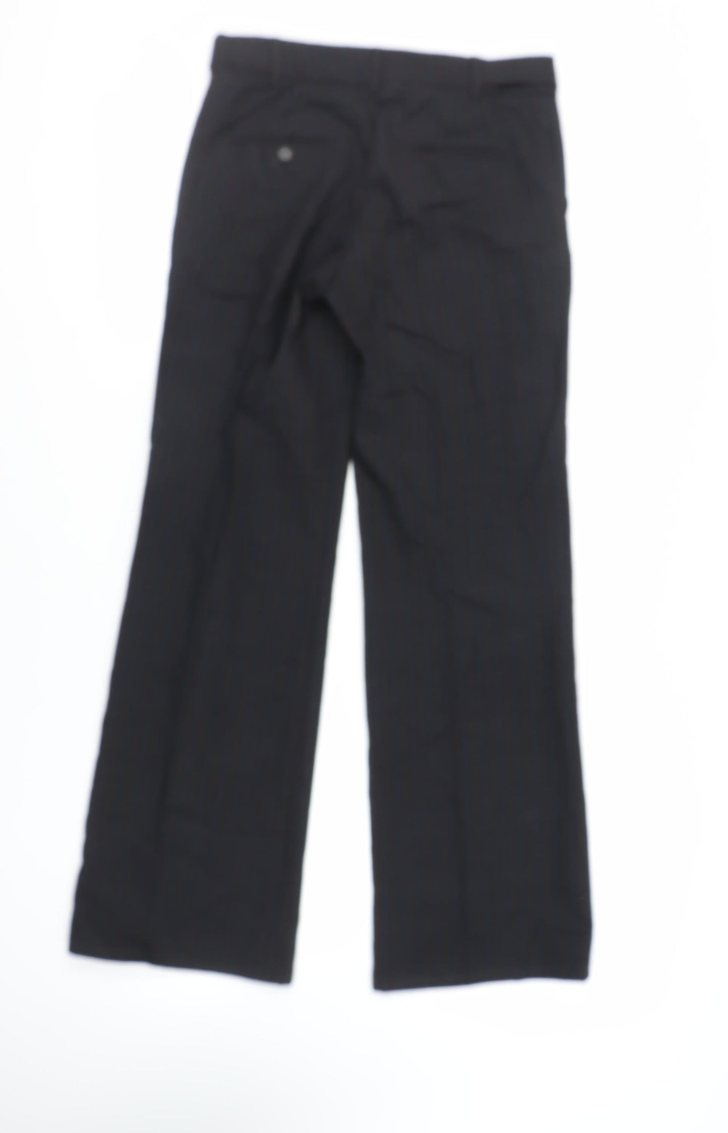 Jigsaw Womens Black Striped Wool Dress Pants Trousers Size 8 L31 in Regular Zip