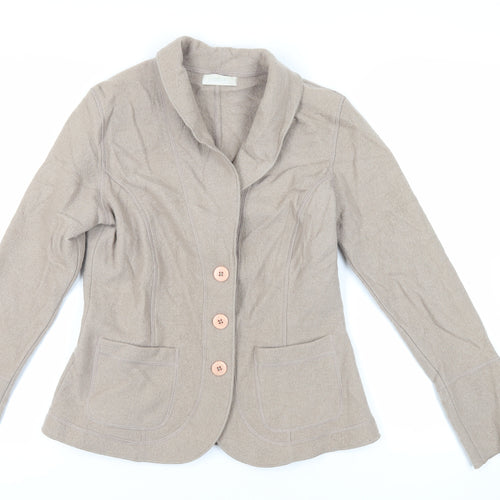 Marks and Spencer Womens Beige Jacket Blazer Size 14 Button