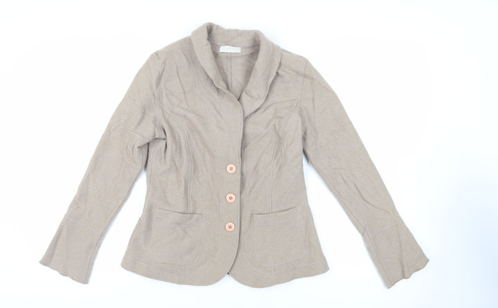 Marks and Spencer Womens Beige Jacket Blazer Size 14 Button