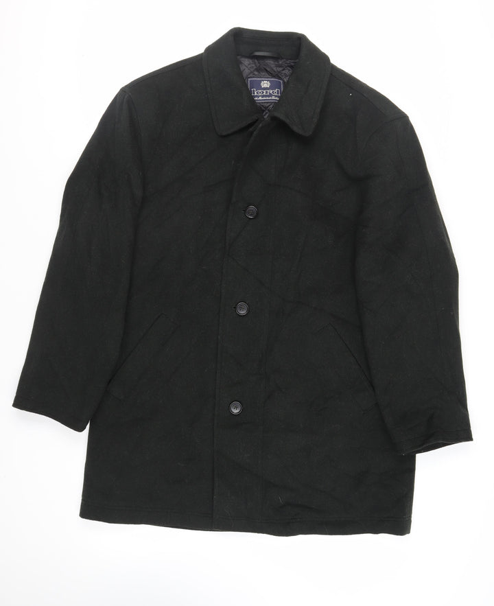 Lord Mens Green Overcoat Coat Size 40 Button