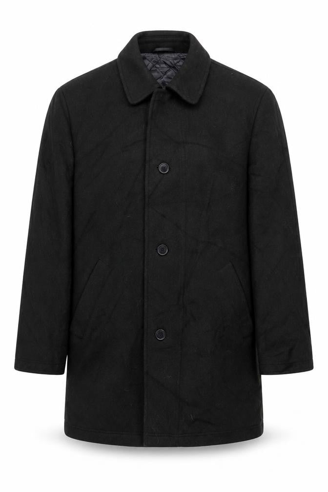 Front view of Lord men’s green overcoat coat, size 40, button