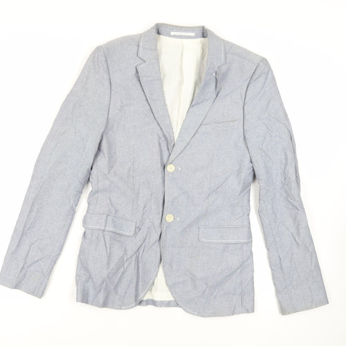 Topman Mens Blue Cotton Jacket Blazer Size 36 Regular