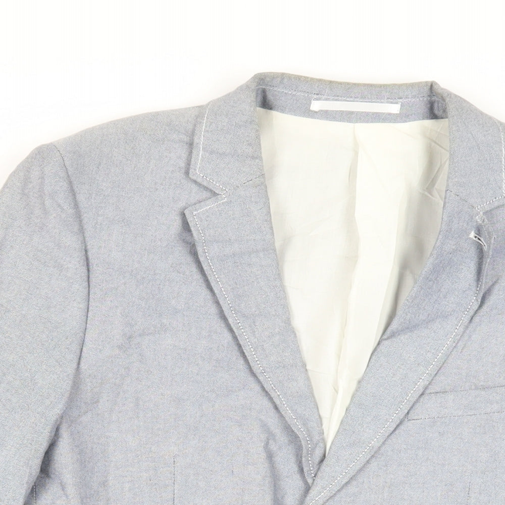 Topman Mens Blue Cotton Jacket Blazer Size 36 Regular