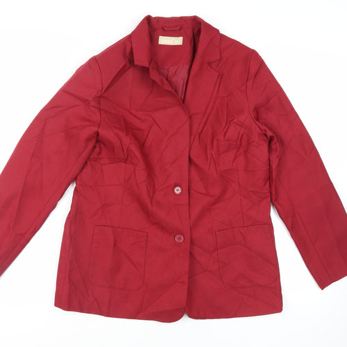Daxon Womens Red Jacket Blazer Size 16 Button