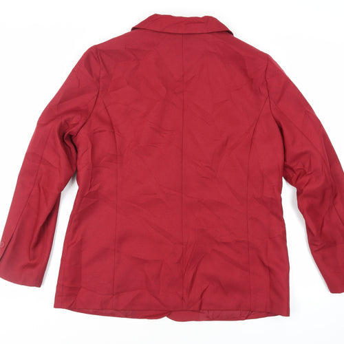 Daxon Womens Red Jacket Blazer Size 16 Button