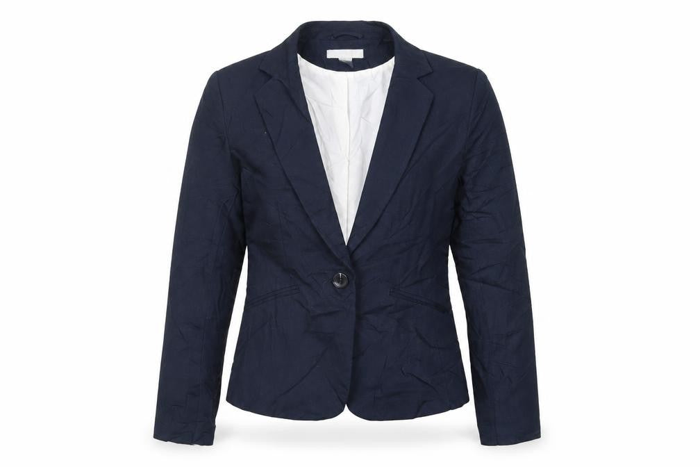 H&M Womens Blue Jacket Blazer Size 10 Button