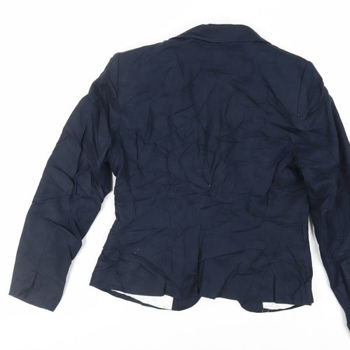 H&M Womens Blue Jacket Blazer Size 10 Button