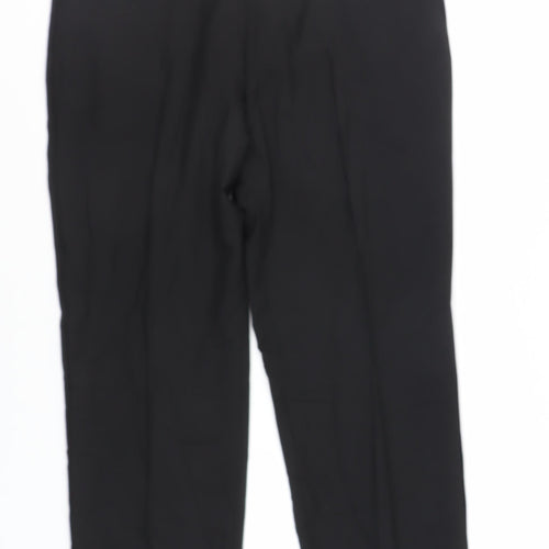 Marks and Spencer Mens Black Polyester Dress Pants Trousers Size 36 in L29 in Regular Zip