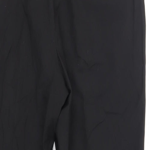 Marks and Spencer Mens Black Polyester Dress Pants Trousers Size 36 in L29 in Regular Zip