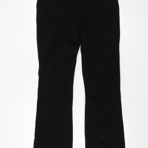 Marks and Spencer Womens Black Cotton Bootcut Jeans Size 12 L33 in Regular Button