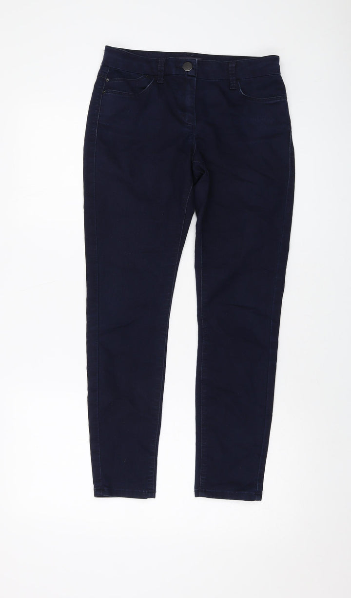 Marks and Spencer Womens Blue Cotton Jegging Jeans Size 8 L26 in Regular Button