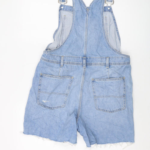 HGap Womens Blue Cotton Dungaree One-Piece Size M Button