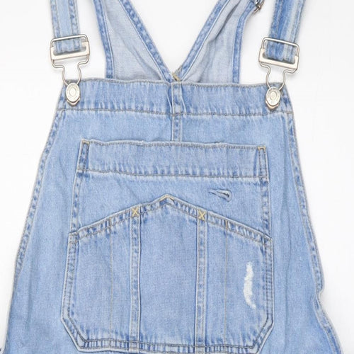 HGap Womens Blue Cotton Dungaree One-Piece Size M Button