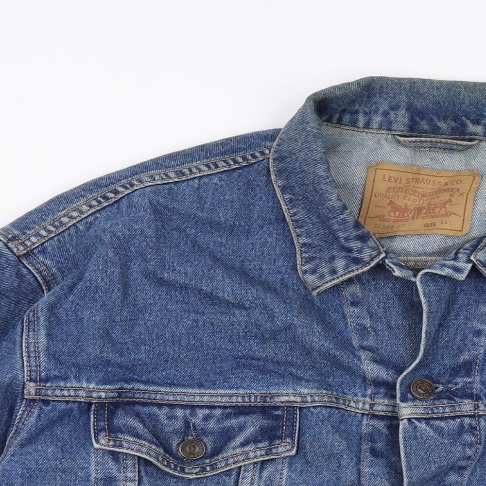 Levi's Mens Blue Jacket Size 2XL Button