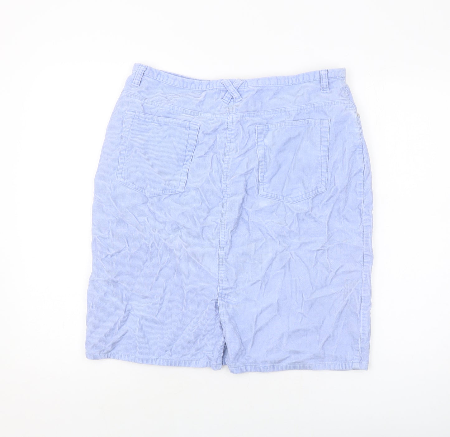 District Womens Blue Cotton A-Line Skirt Size 32 in Hook & Eye