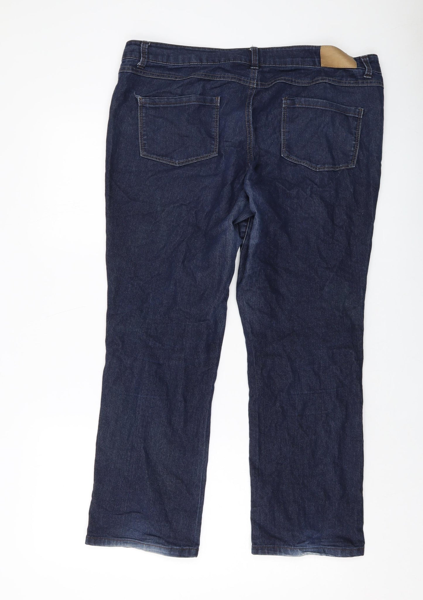 Dorothy Perkins Womens Blue Cotton Straight Jeans Size 16 L27 in Regular Button