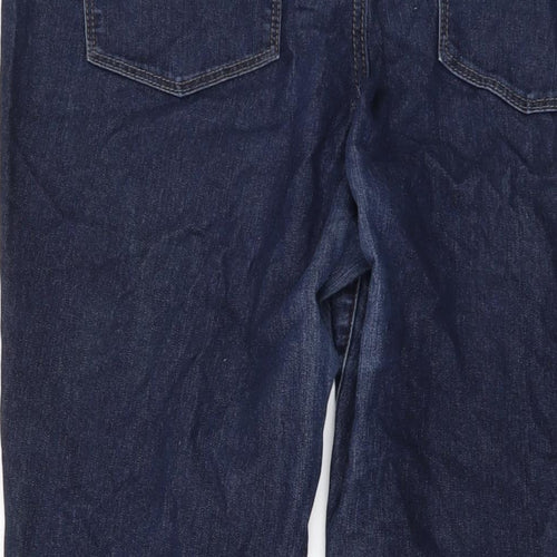 Dorothy Perkins Womens Blue Cotton Straight Jeans Size 16 L27 in Regular Button