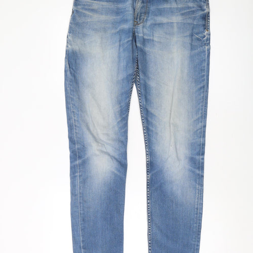 NEXT Mens Blue Cotton Straight Jeans Size 32 in L33 in Regular Button