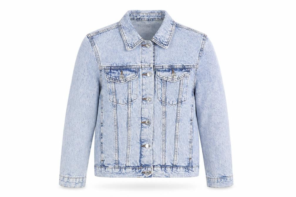 Denim & Co. Womens Blue Jacket Size 12 Button