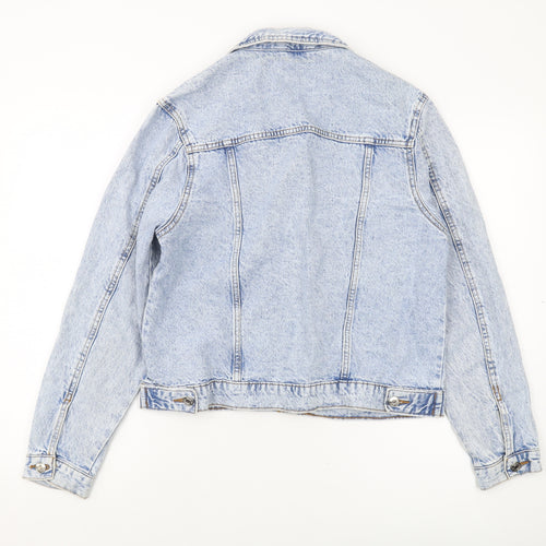 Denim & Co. Womens Blue Jacket Size 12 Button