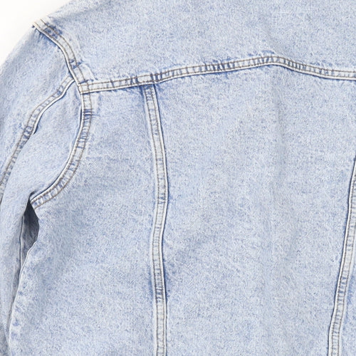Denim & Co. Womens Blue Jacket Size 12 Button