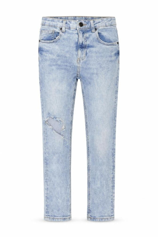 River Island Girls Blue Cotton Straight Jeans Size 9 Years Regular Button