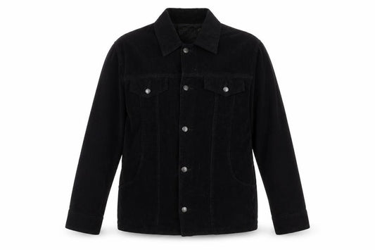 Front view of Peter Green women’s black jacket, size L, button