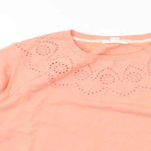 White Stuff Womens Orange Cotton Pullover Sweatshirt Size 12 Pullover