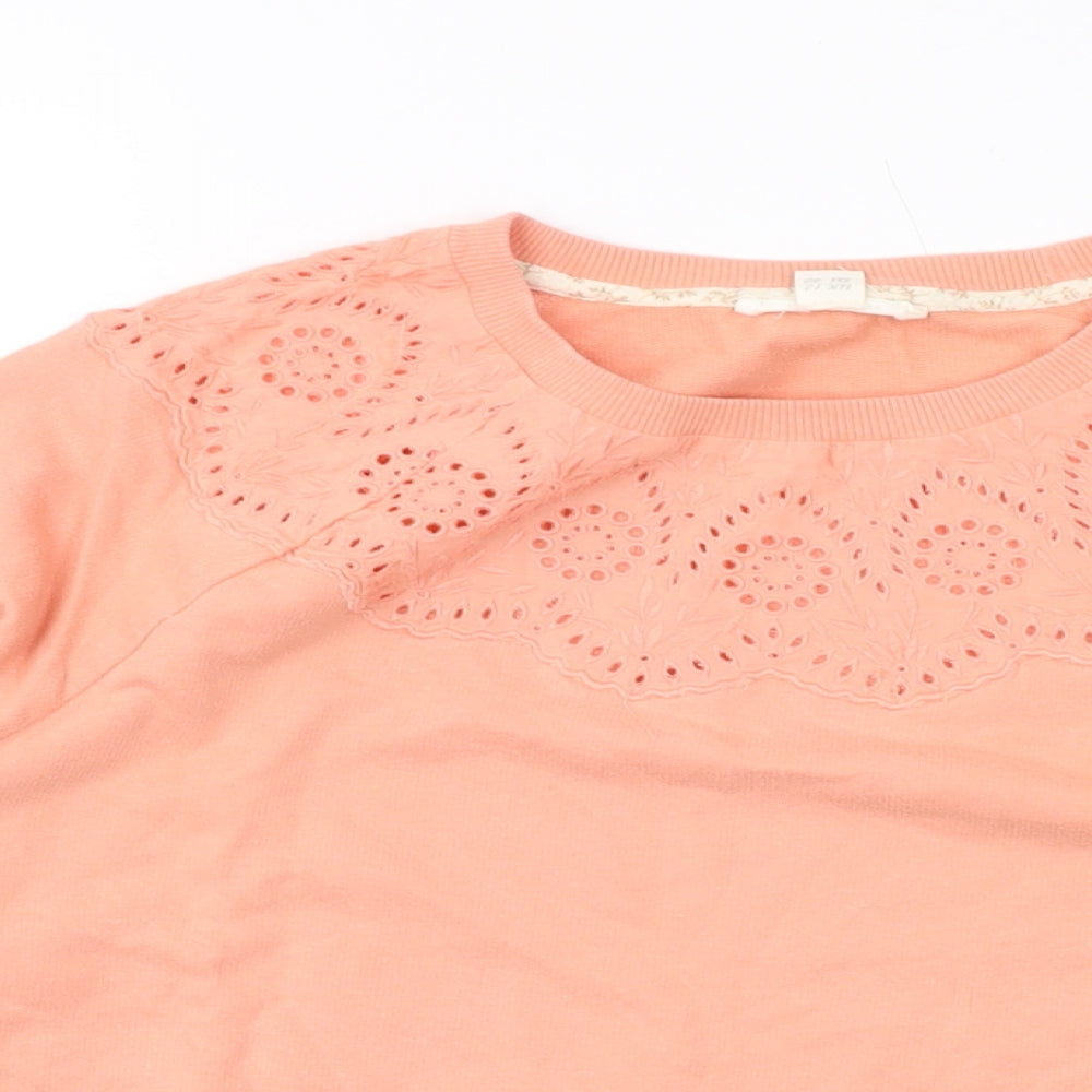 White Stuff Womens Orange Cotton Pullover Sweatshirt Size 12 Pullover