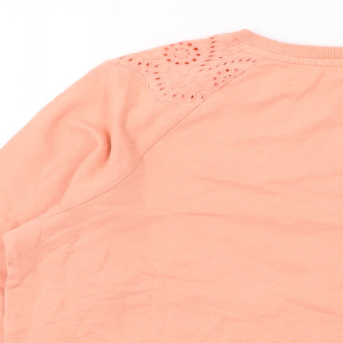 White Stuff Womens Orange Cotton Pullover Sweatshirt Size 12 Pullover